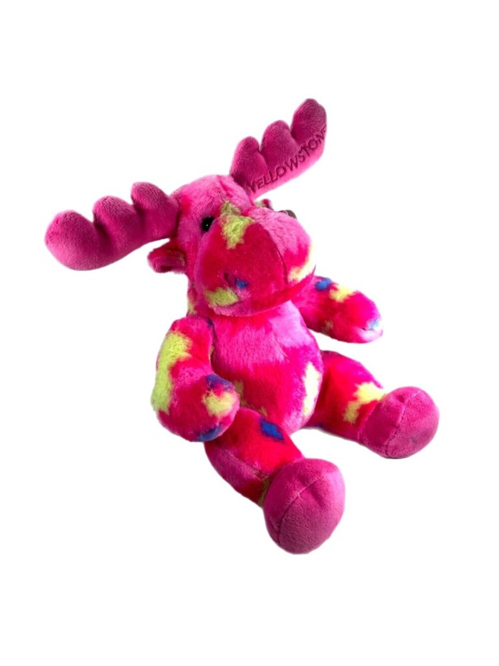 NWT Wishpets Yellowstone Plush Moose Monty Pink Tie Dye Stuffed Animal Toy